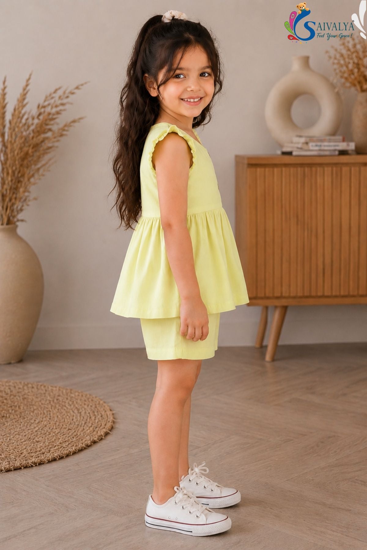 Pista Soft Pure Mul Cotton Co Ord Set for Girls