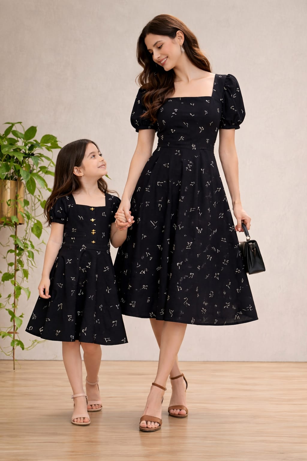 Black Soft Falling Frock For Girls