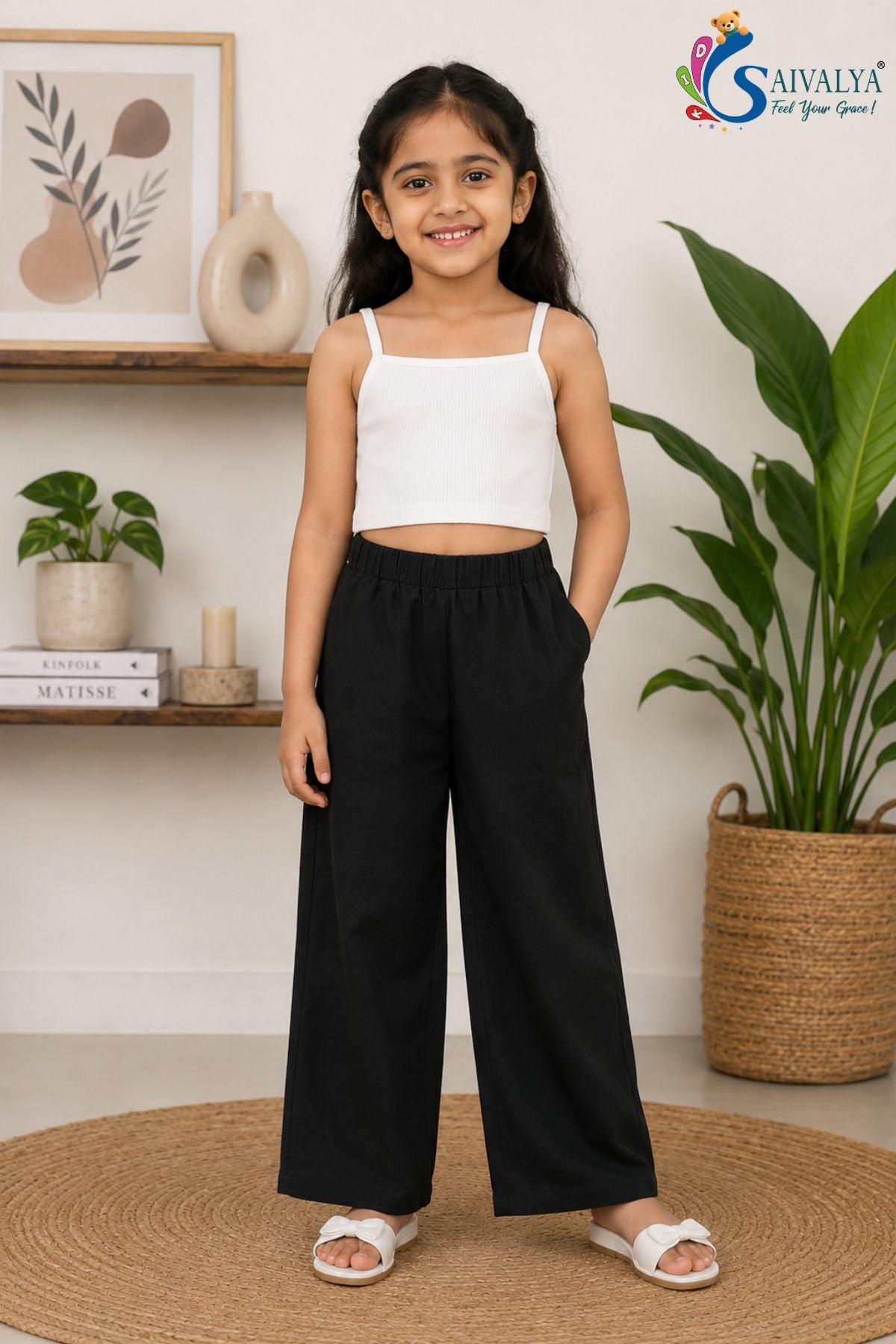 Slub Cotton Three-Piece Coord Set Girls