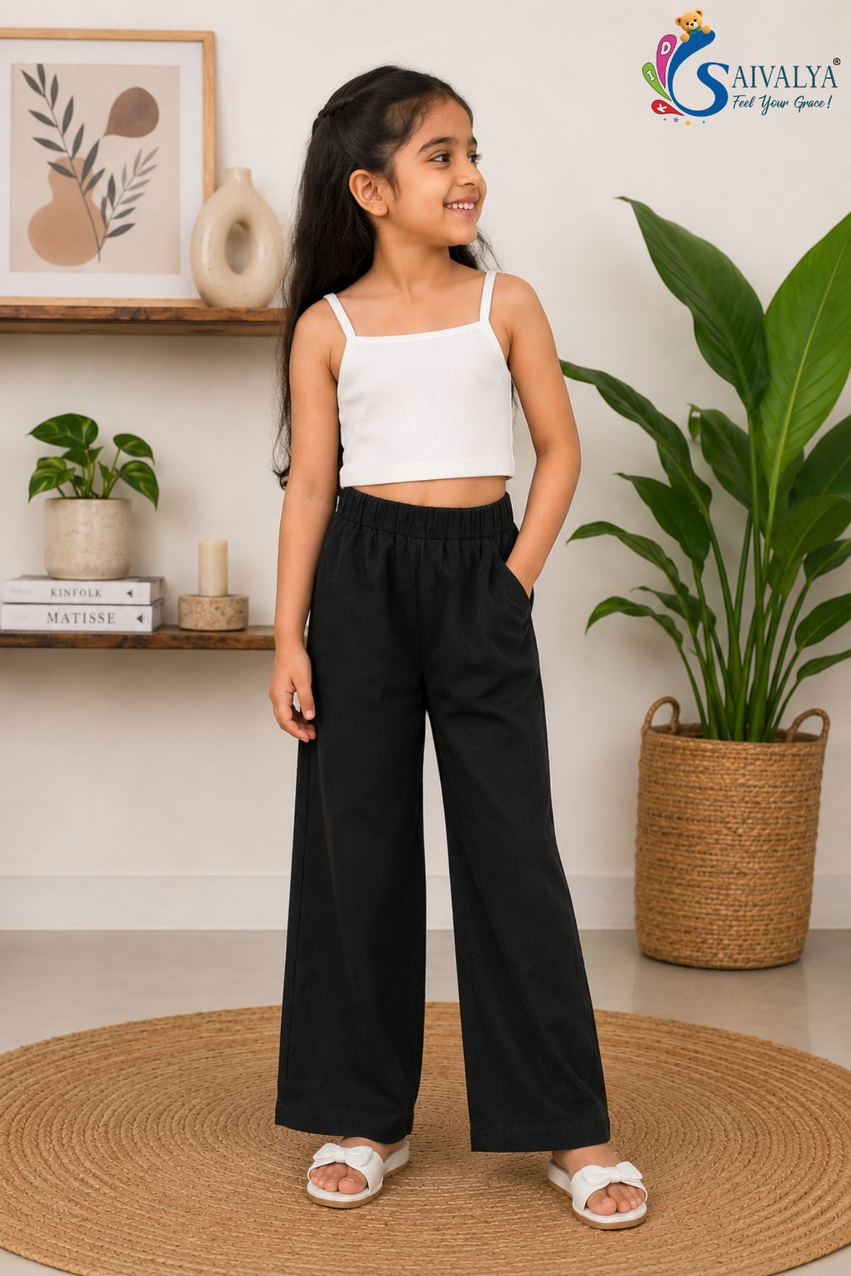 Slub Cotton Three-Piece Coord Set Girls