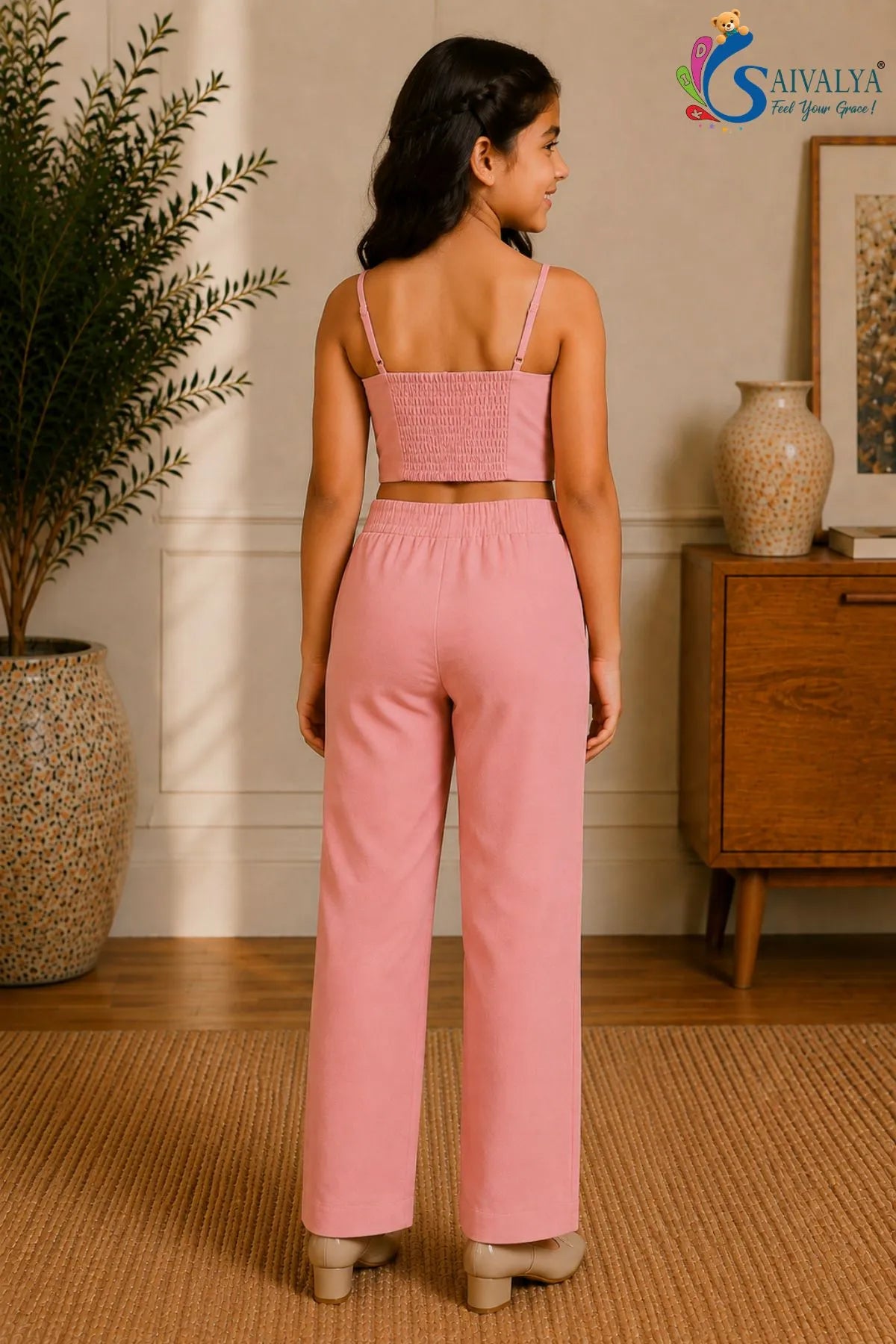 Girls’ Pink Blazer & Trouser Set