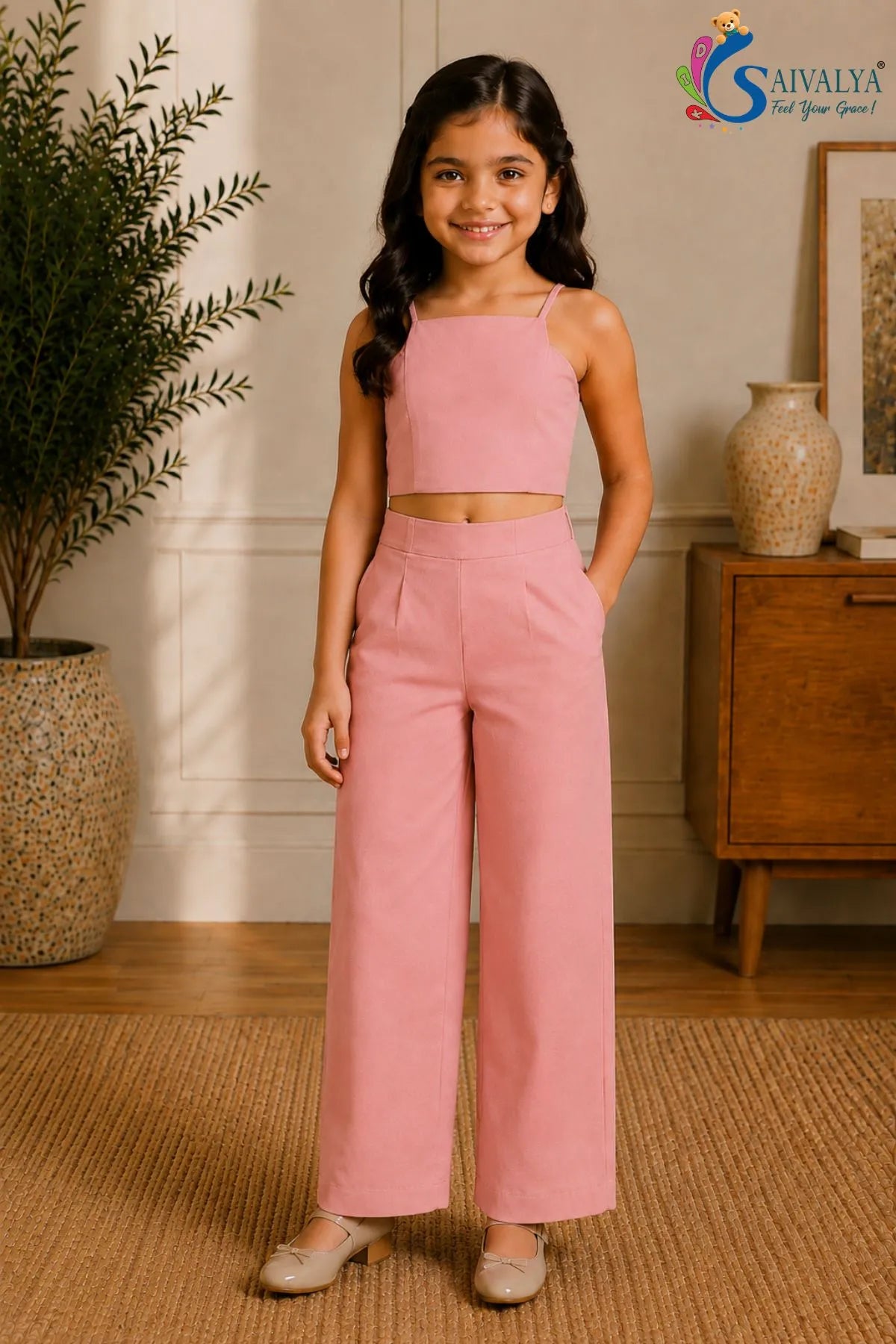 Girls’ Pink Blazer & Trouser Set