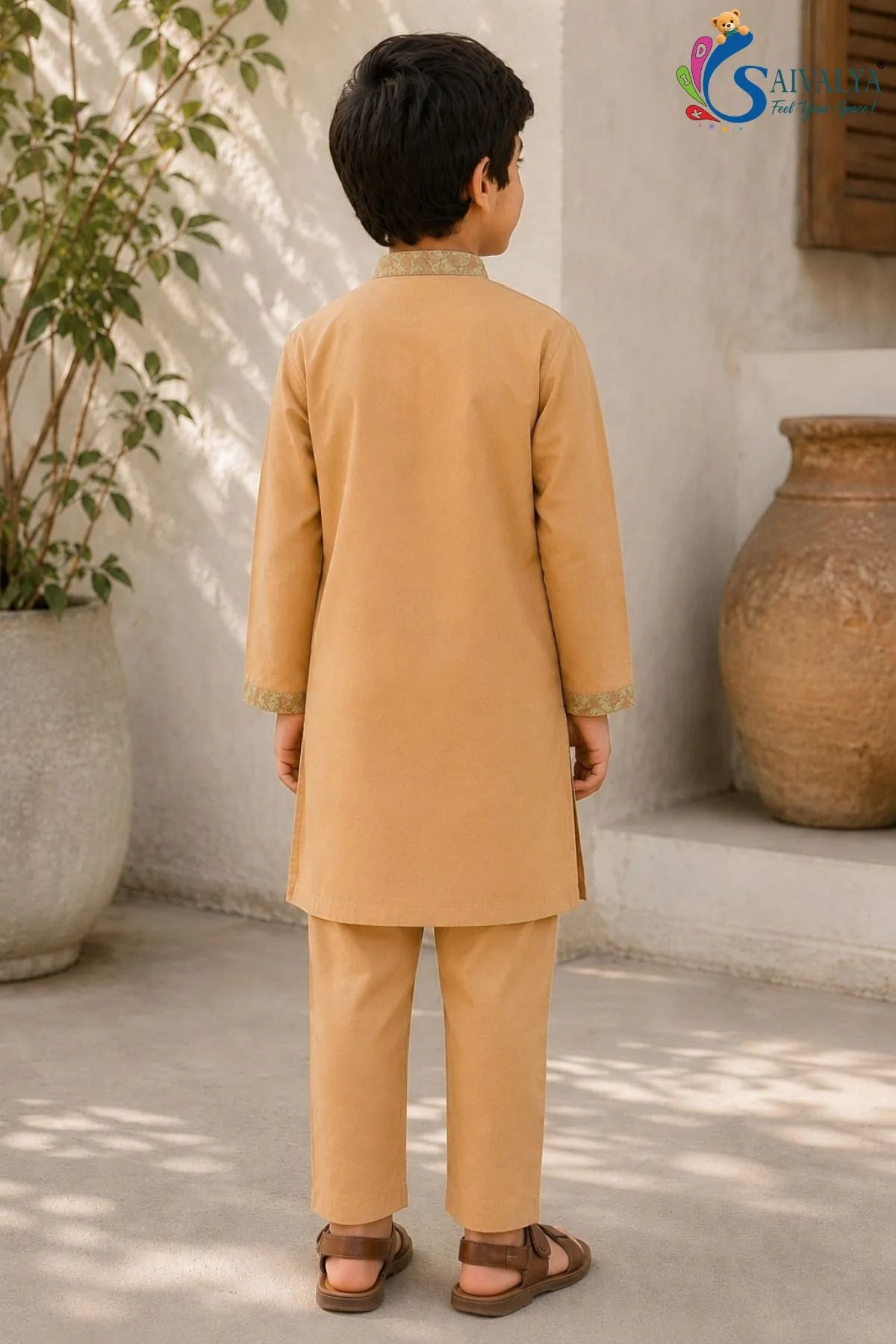Mustard Printed Kurta Pajama Set
