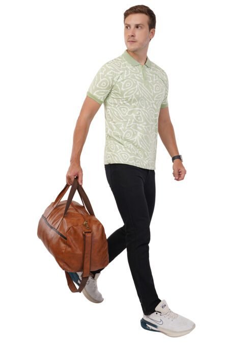Abstract Pistachio Green Polo T-shirt - Image 2