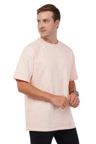 Unisex Oversized Peach Round Neck T-Shirt