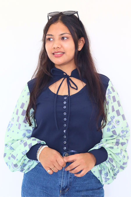 Midnight Grace Crop Blouse