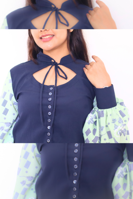 Midnight Grace Crop Blouse - Image 3
