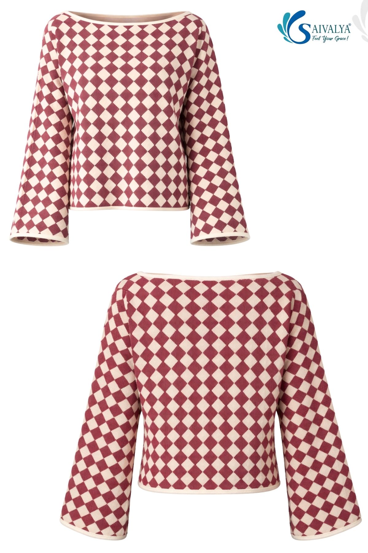 Shatranj Maroon Bell Top - Image 4